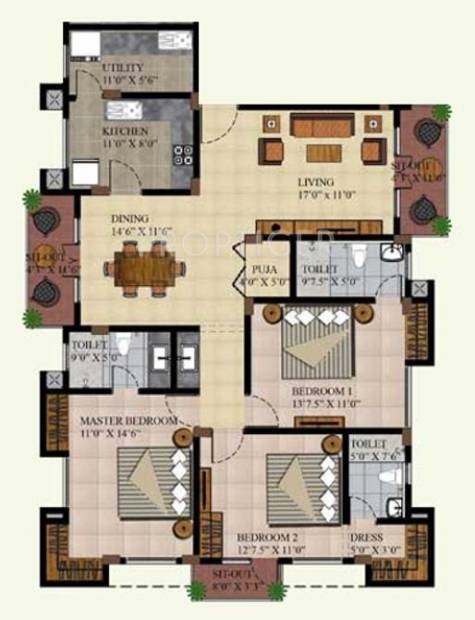 Sumanth Sreshta Hayagriva (3BHK+3T (1,700 sq ft) 1700 sq ft)