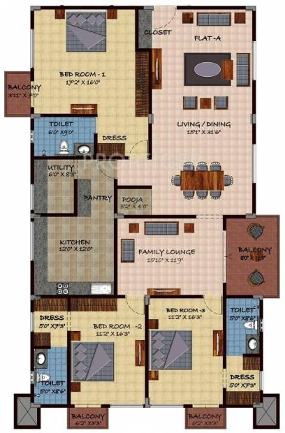 Sumanth Sreshta Nirmal (3BHK+3T (2,609 sq ft)   Pooja Room 2609 sq ft)