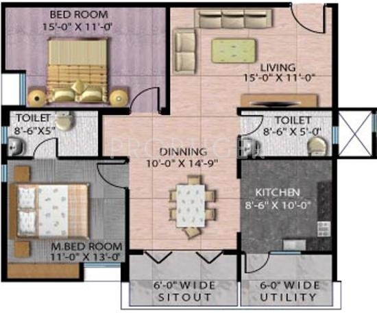 SR Sriven Splendour (2BHK+2T (1,250 sq ft) 1250 sq ft)