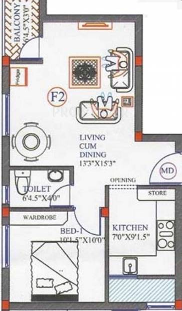 Sri Subhagruha (1BHK+1T (589 sq ft) 589 sq ft)