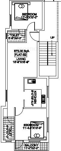 CC Sachin Enclave (2BHK+2T (875 sq ft) 875 sq ft)