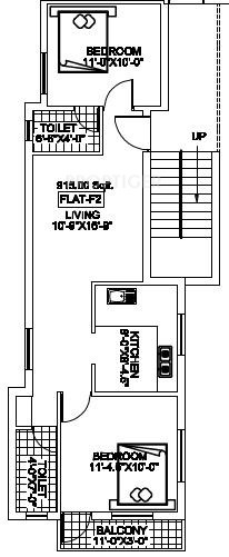 CC Sachin Enclave (2BHK+2T (915 sq ft) 915 sq ft)
