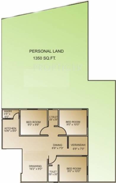 Santosh Shaan 3 (3BHK+2T (1,350 sq ft) 1350 sq ft)