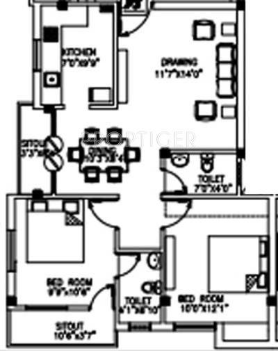 Jayam Aashiana (2BHK+2T (978 sq ft) 978 sq ft)