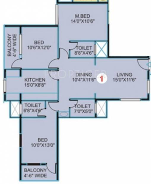 Marian Lake View (3BHK+3T (1,400 sq ft) 1400 sq ft)