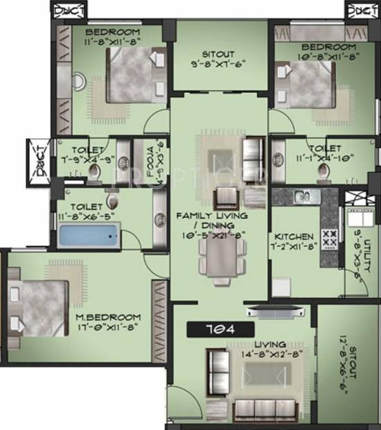 Ramky Atlanits (3BHK+3T (2,023 sq ft) 2023 sq ft)