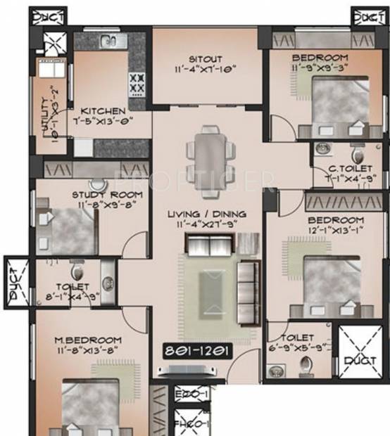 Ramky Atlanits (4BHK+3T (1,912 sq ft) 1912 sq ft)