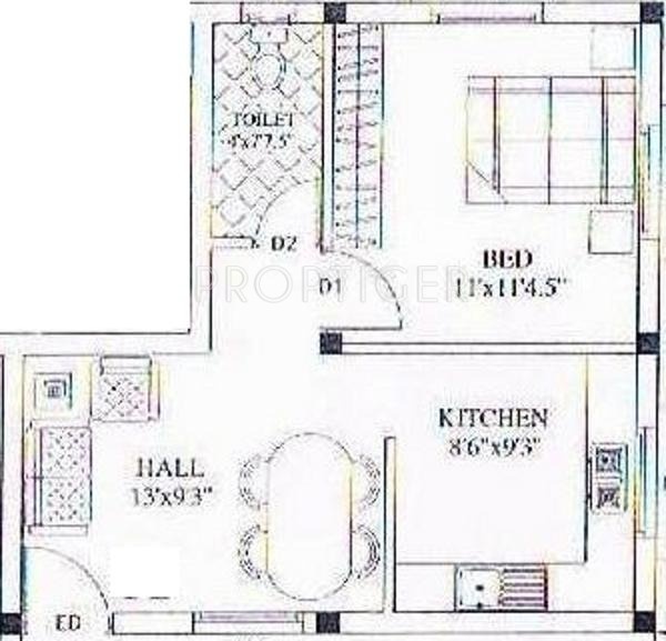Naveen Square (1BHK+1T (532 sq ft) 532 sq ft)