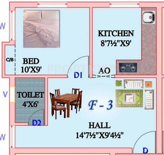 Velu Homes (1BHK+1T (482 sq ft) 482 sq ft)