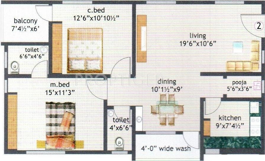KSR Sri Jaya Classic (2BHK+2T (1,170 sq ft) Pooja Room 1170 sq ft) KSR Sri Jaya Classic (2BHK+2T (1,170 sq ft) Pooja Room 1170 sq ft)