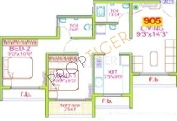 Devkrupa Dev Ashish (2BHK+2T (905 sq ft) 905 sq ft)