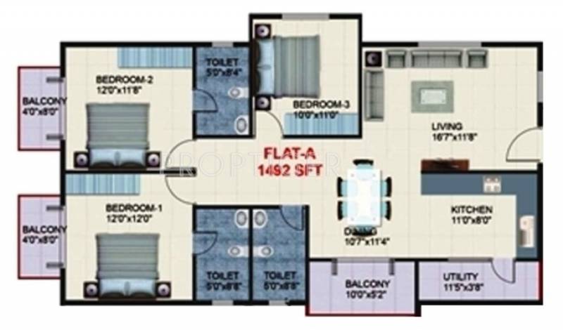 Sai Nakshatra (3BHK+3T (1,492 sq ft) 1492 sq ft)
