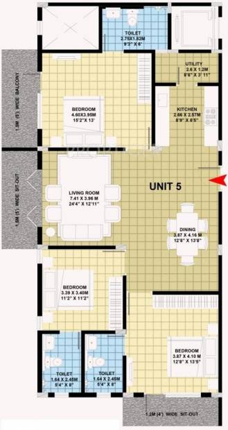 MSR MSR Dew Drops (3BHK+3T (1,620 sq ft) 1620 sq ft)