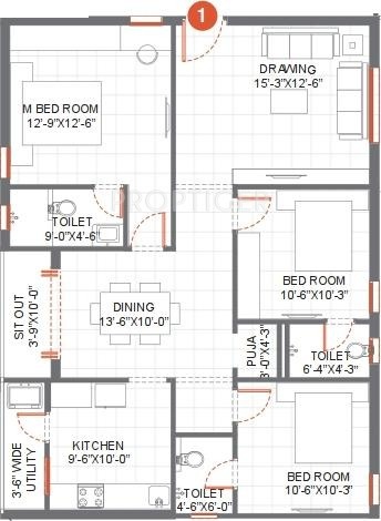 Pradeep Srinilaya Sterling Court II (3BHK+3T (1,526 sq ft) 1526 sq ft) Pradeep Srinilaya Sterling Court II (3BHK+3T (1,526 sq ft) 1526 sq ft)