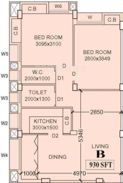 Siddharth Groove (2BHK+1T (930 sq ft) 930 sq ft)