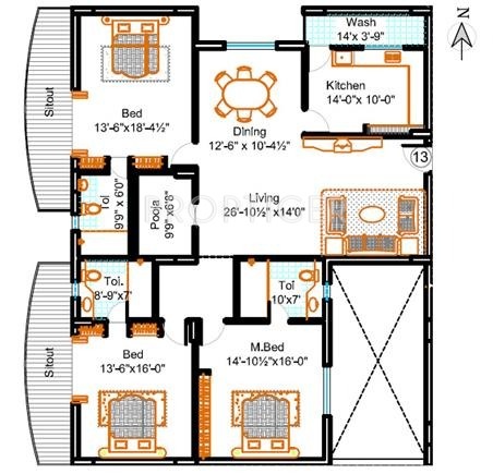 Prapurna Shantham (3BHK+3T (2,720 sq ft) 2720 sq ft)