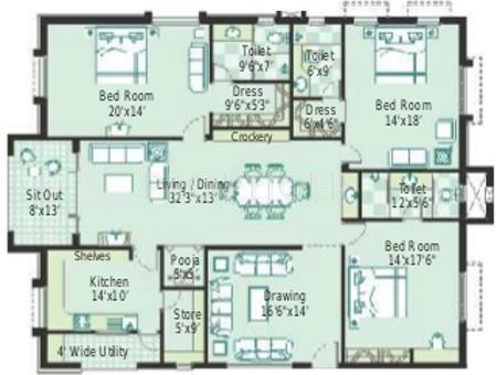 Sri Aditya Hill Top (3BHK+3T (2,850 sq ft)   Pooja Room 2850 sq ft)
