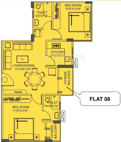 Siddha Aangan (2BHK+2T (1,000 sq ft) 1000 sq ft)