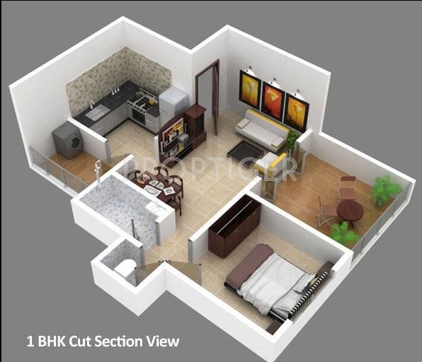 Natraj Vela Enclave (1BHK+1T (597 sq ft) 597 sq ft)