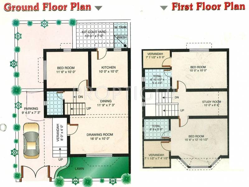 Shree Siddhi Group Ganesh Park 2 Floor Plan (3BHK+3T + Study Room)
