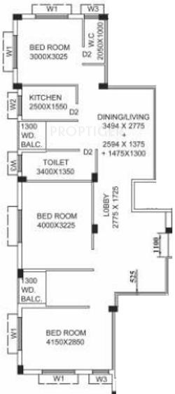 Lemon Tree (3BHK+2T (1,244 sq ft) 1244 sq ft) Lemon Tree (3BHK+2T (1,244 sq ft) 1244 sq ft)