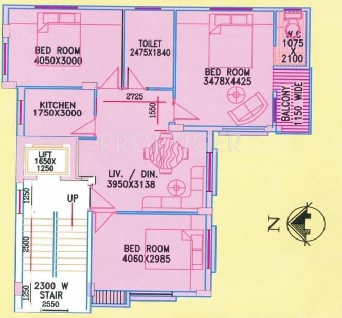 Unique Krishna arcade II (3BHK+2T (1,400 sq ft) 1400 sq ft)