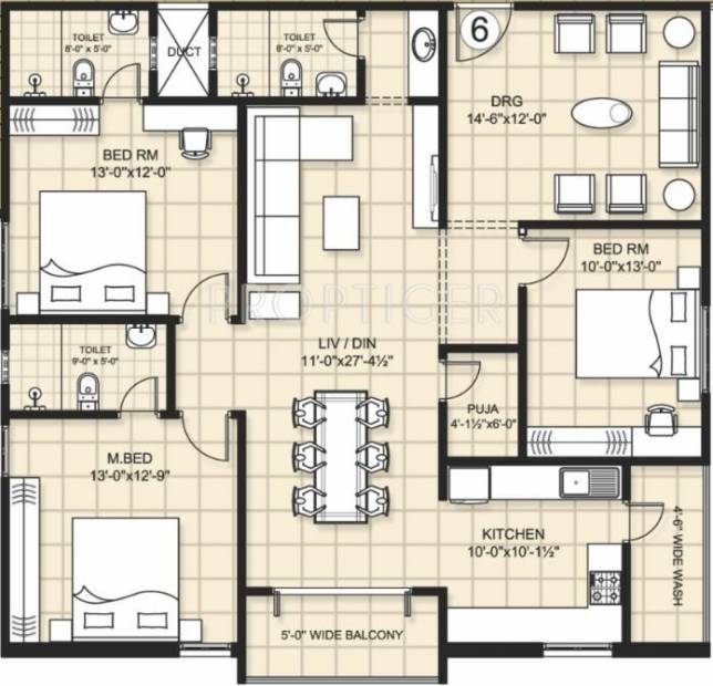 Sai Siri Residency (3BHK+3T (1,872 sq ft) 1872 sq ft)
