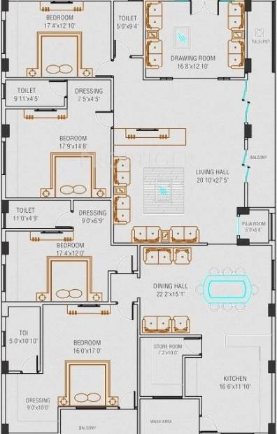EAPL Sri Tirumala Solitaire (4BHK+4T (4,000 sq ft)   Pooja Room 4000 sq ft)