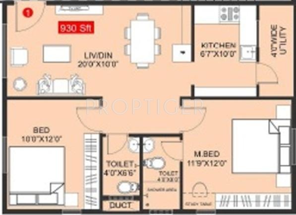 Gemini Hill Crest (2BHK+2T (930 sq ft) 930 sq ft) Gemini Hill Crest (2BHK+2T (930 sq ft) 930 sq ft)