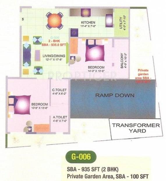 Baldota Spring Woods (2BHK+2T (935 sq ft) 935 sq ft)