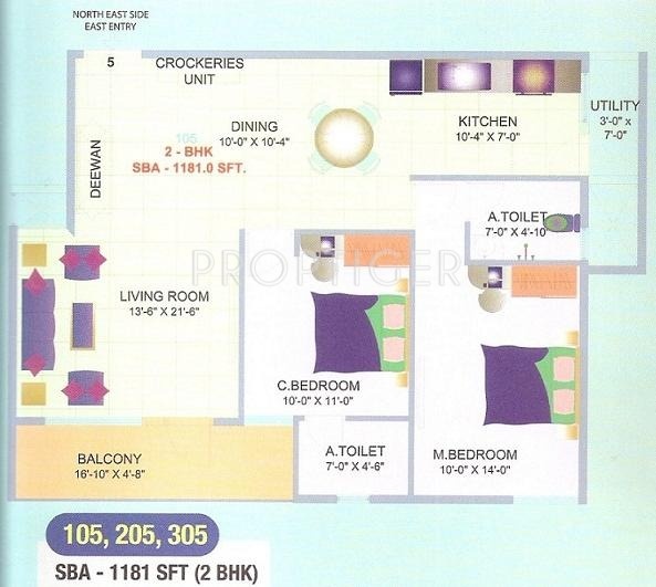 Baldota Spring Woods (2BHK+2T (1,181 sq ft) 1181 sq ft)