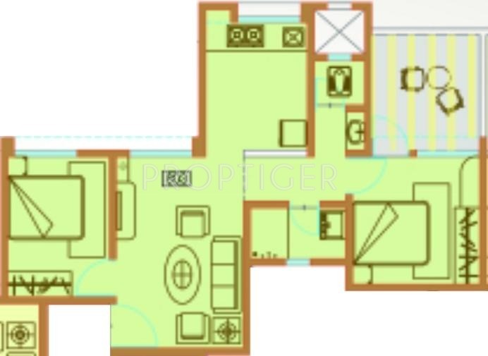 Pate Balark Arcadia (2BHK+2T (746 sq ft) 746 sq ft)