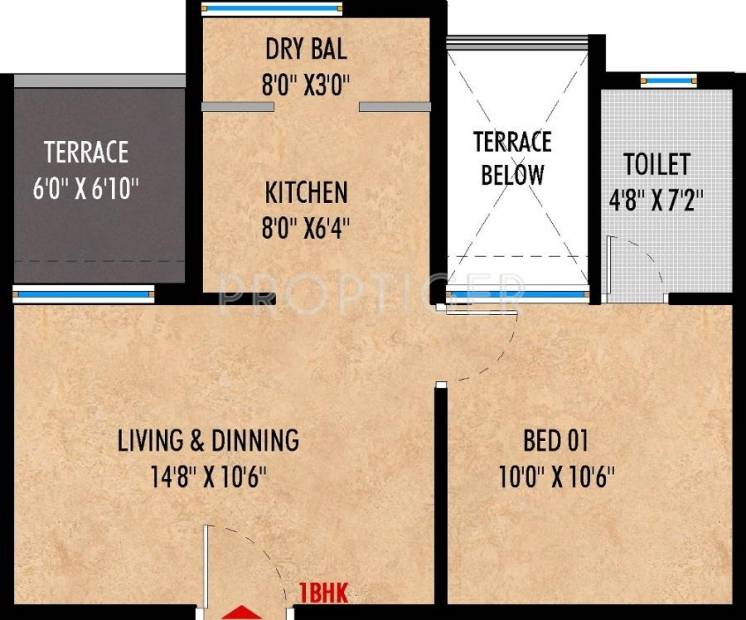 ARP Suburbia (1BHK+1T (556 sq ft) 556 sq ft)