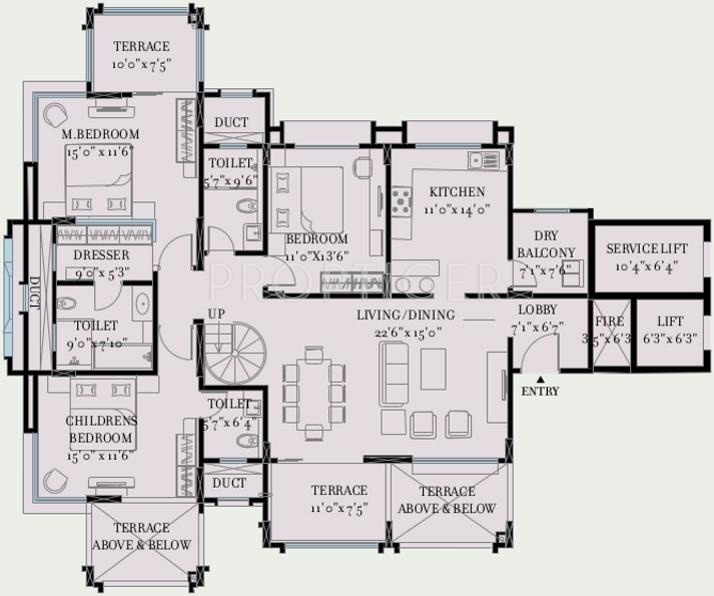 Kolte Patil 24K Glitterati (3BHK+3T (2,580 sq ft) 2580 sq ft)