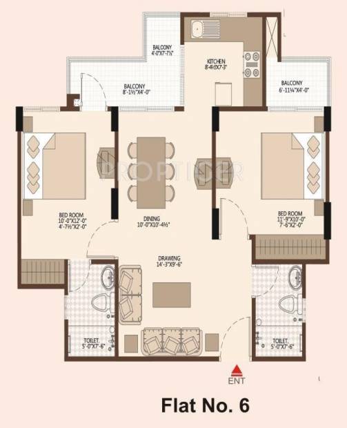 ARG Divine Enclave (2BHK+2T (984 sq ft) 984 sq ft)