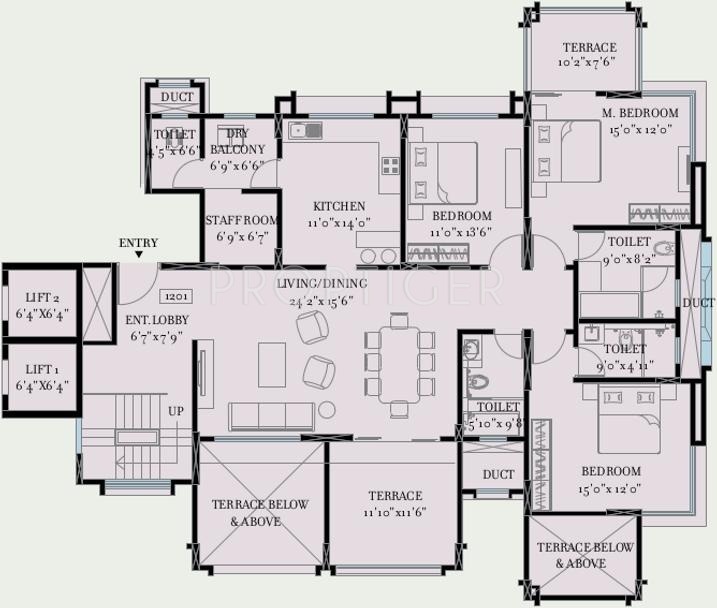 Kolte Patil 24K Glitterati (3BHK+3T (3,060 sq ft) 3060 sq ft)
