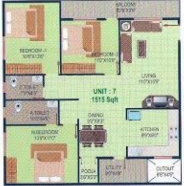 Devagiri Devagiri Greens (3BHK+3T (1,515 sq ft) 1515 sq ft)