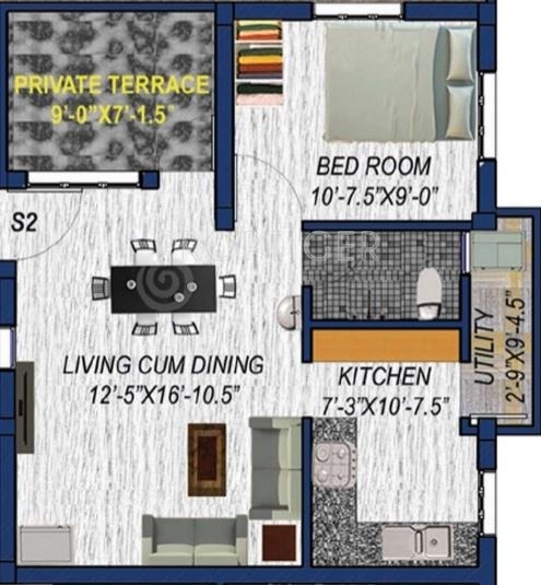 Shree Dhana Manthra Flats (1BHK+1T (592 sq ft) 592 sq ft)