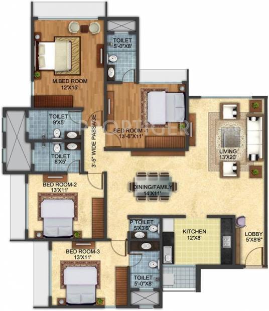 Pashmina Pashmina Lotus (4BHK+5T (2,400 sq ft) 2400 sq ft)