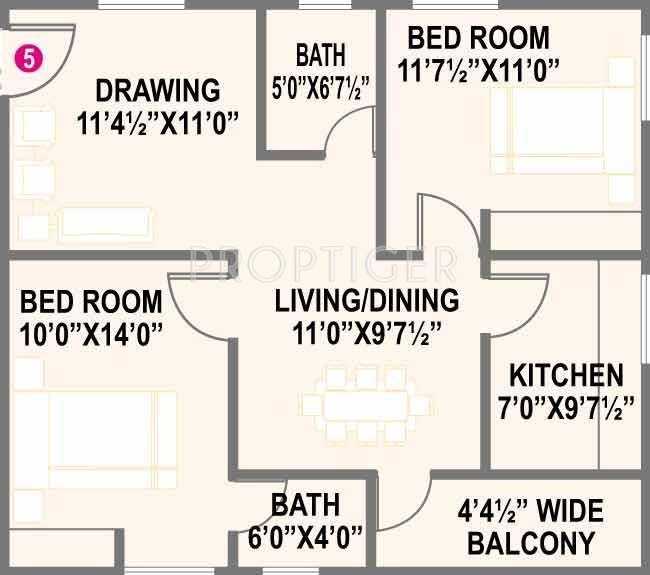 Akshay Fortune (2BHK+2T (1,040 sq ft) 1040 sq ft)