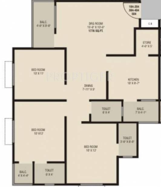 Dev Group Dev 181 (3BHK+3T (1,576 sq ft) 1576 sq ft)
