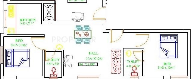 Crest Crest Jade I (2BHK+2T (721 sq ft) 721 sq ft)