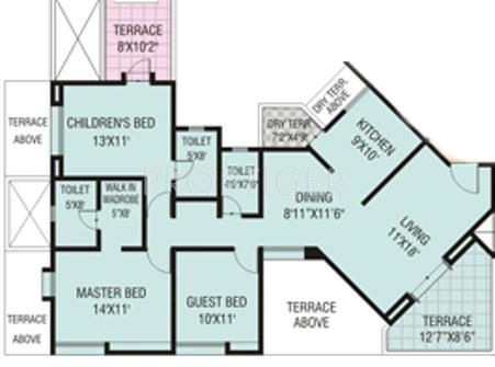 OM The Island (3BHK+3T (1,499 sq ft) 1499 sq ft)