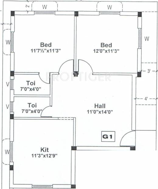 VijaySaras Manthralayam (2BHK+2T (926 sq ft) 926 sq ft)