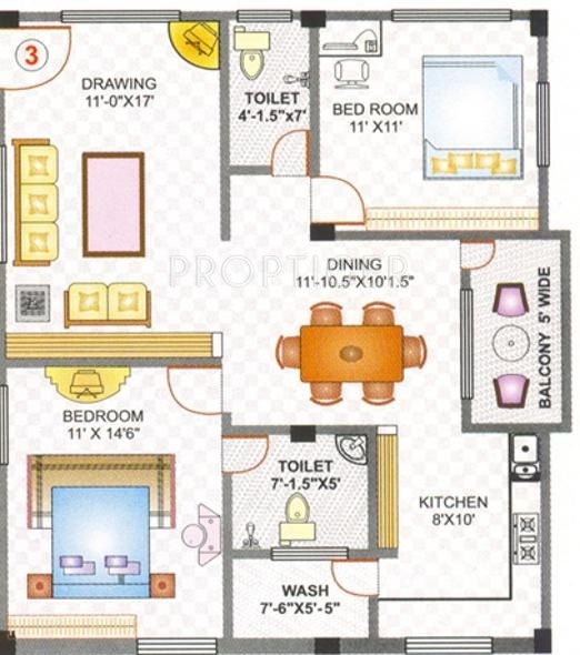 Lakshmi Majestic Plaza (2BHK+2T (1,141 sq ft) 1141 sq ft)