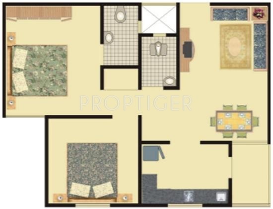 Takshashila Orient Floor Plan (2BHK+2T)