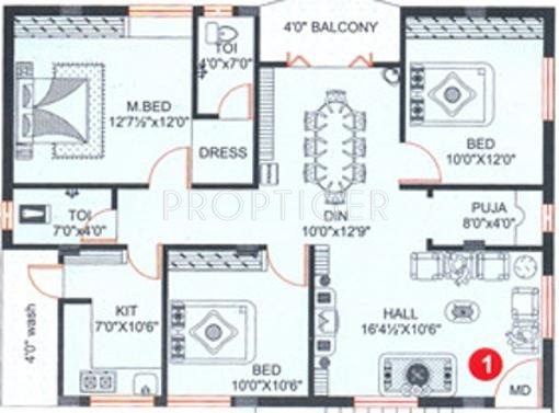SSVS Builder and Developer JK Enclave (3BHK+2T (1,375 sq ft) 1375 sq ft)