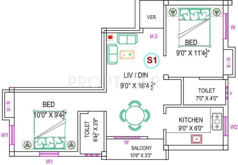 Bhuvaneshwari Bhavishya (2BHK+2T (816 sq ft) 816 sq ft)