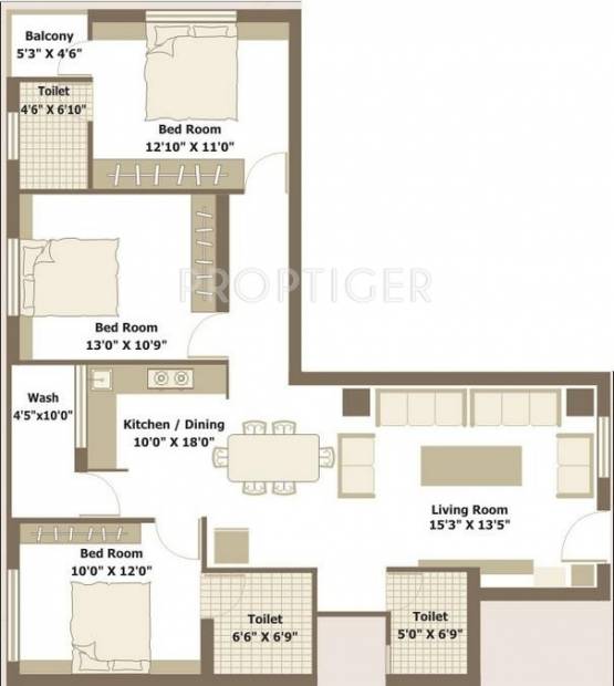 Shreeji Shiv Shyam Residency (3BHK+3T (1,270 sq ft) 1270 sq ft)