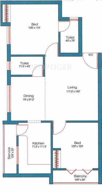 MM New Launch (2BHK+2T (890 sq ft) 890 sq ft)